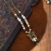 Collar de Cerámica de Jingdezhen con Forma de Pez Caperucita Roja Nuevo Estilo Chino Estilo Étnico Cadena Larga de Lana de Cerámica Accesorios de Estilo Antiguo para Mujeres