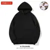 Blusões com Capuz Espessos Forrados com Fleece de Algodão Chinês 420g para Homens e Mulheres, Moletons de Cor Pura, Uniformes de Classe Soltos, Roupas de Trabalho Estampadas