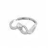Anillo articulado de serpiente inteligente de alta calidad personalidad americana anillo de cola textura punk retro anillo abierto del zodiaco serpiente