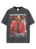 Cross-border Retro Derek Derrick Estampado Camiseta de manga curta Lavado Velho Manga comprida Gola redonda Solto Moletom com capuz