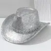 Chapéu de Cowboy Britânico Unissex para Homens e Mulheres Chapéu Topo de Noiva Acessórios Decorativos Exquisitos de Strass Amor Cinto Viagem Praia