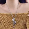 Dulce Fresco Estilo Y2K Sexy Colgante de Corazón Alas Oso Collar Femenino Estilo Ins Cadena de Suéter Elegante Moda Clavícula Tendencia