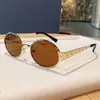 Gg Nuevas Gafas de Sol Ovaladas de Metal Lente Cruzada Estilo Ins Europeo y Americano Mismo Estilo Xiaohongshu Moda Lujo Accesible para Mujer