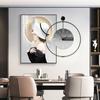 Pintura decorativa moderna de lujo para restaurante, con reloj, mural para sala de estar, mesa de comedor, pintura de pared combinada, fondo de belleza, pintura colgante de pared