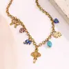 Lele Jewelry Primavera/Verão Novo Colorido Flor Borboleta Acessórios Multi-Elemento Coração Sentimento de Menina Colar Corrente da Clavícula