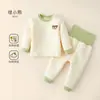 Conjunto de Ropa Interior Térmica para Bebé con Relleno de Algodón, Engrosado para Niñas, Conjunto de Otoño e Invierno de Tops y Pantalones, Ropa de Otoño para Bebé, Conjunto de Otoño para Niños