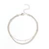 Tobillera de Pedrería para Joyería Transfronteriza Tobillera Metálica con Diamantes Completos Tobillera de Doble Capa Tobillera de Estilo Tropical para Damas de Playa