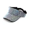 Boné Aberto de Marca Tendência Transfronteiriça, Chapéu Casual com Strass, Chapéu Sem Topo, Chapéu de Acrílico com Strass, Chapéu de Sol para Uso Externo