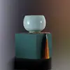 Taza de Arhat Azul Cielo de Kiln Ru Transfronteriza, Taza de Barriga Grande, Taza de Maestro, Taza Grande de Capacidad Doméstica Personal para Cata de Té Kung Fu