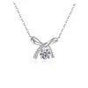Collar Cruzado de Moissanita con Lazo para Mujer Joyería de Plata de Ley S925 Hecho a Medida Cadena Dinámica para el Cuello Cadena de Clavícula Fabricante