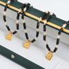 Nuevo colgante de acero y titanio con cuentas de ágata negra natural de lujo de alta calidad, hecho a mano, hecho a mano, para mujer