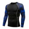 Ropa Deportiva Ajustada de Moda para Hombre Otoño e Invierno, Estampado de Flores Graffiti, Manga Larga, Tallas Grandes Europeas y Americanas, Transpirable, Secado Rápido, Ropa de Fitness
