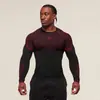 Onyx/x5 Esportes Americanos Fitness Masculino Manga Longa Casual Respirável Justo Manga Longa Casual Corrida Tubarão