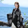 Nuevo Chal Jacquard con Abertura Transfronteriza para Viajes y Viajes de Mujer, Bufanda Capa Exterior Cálida y Engrosada con Abertura