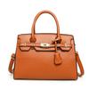 Bolsa de comércio exterior feminina, nova bolsa de ombro europeia e americana, simples, de cor sólida, elegante, com estampa de lichia, para o início da primavera de 2025