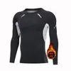 Conjunto Fitness Forrado com Lã Transfronteiriço para Homens, Treinamento de Basquete, Corrida Matinal, Roupa de Compressão de Secagem Rápida, Camisa Esportiva de Corrida de Alta Elasticidade para Academia