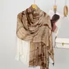 Pañuelo de Cabeza de Rayón Tie-Dye de Gran Venta Malasio e Indonesio, Popular en el Sudeste Asiático, Bufanda Larga de Bloque de Color Dopamina de Tamaño Grande para Mujeres