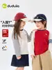 Ropa Infantil Dudu Camiseta de Algodón Puro para Niños Nuevo Estilo Otoño Tops para Niños Ropa para Niñas Conjuntos de Otoño Niños Mayores Manga Larga Moderno