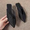 Sandalias Planas de Punta Aguda Nuevas y de Moda Verano 2026, Mocasines Medios sin Cierre Estilo Ins, Mocasines Cerrados Estilo Hada, Medias Zapatillas