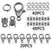 Kit 100 pcs/pack 7 cores DIY joias frisado acessórios colar fivela lagosta fivela fechado loop corda de couro clipe