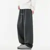 Calça de Moletom Esportiva de Outono Estilo Americano Plus Size para Homens, Casual Solta, para Casal, Perna Larga Reta com Efeito de Caimento 8X