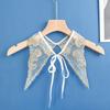 Nuevo Cuello Bordado Soluble en Agua al por Mayor con Adornos de Perlas para Ropa de Mujer y Niña, Chal Pequeño con Lazo de Corbata, Cuello Falso Decorativo para Vestidos