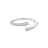 Anillo de Diamante de Pista de Estrellas Entrelazada Estilo Ins Coreano Anillo de Circonita Mate Cepillada Estilo Vintage Anillo de Línea Geométrica de Diamante Brillante