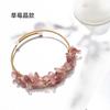 Pulsera de Cristal de Cuarzo Rosa Turmalina Citrino Color Oro Enrollado 14K Fluorita de Cabello Jade Dongling Qingjin Polvo de Cristal Pulsera de Mano