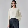 Suéter Pulôver Macio Novo de Tricô Trançado Outono/Inverno, Suéter de Cashmere com Tricô Trançado de Manga Longa para Mulheres, Gola Redonda Engrossada