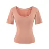 Conjunto Ootd de Verano Estilo Coreano: Camiseta Rosa de Manga Corta y Pantalones de Yoga para Mujer, Conjunto Deportivo Casual de Alta Gama