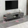 Mueble de TV retráctil moderno minimalista para salas de estar pequeñas, patas simples de madera maciza, mueble de TV de pie y mesa de centro