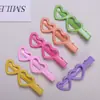 Pinza para el Cabello de Niña Estilo Coreano Doble Corazón Color Caramelo Sencillo Punta Pinza para Flequillo Pinza Superior Pinza Lacada Base para Accesorios del Cabello Venta al por Mayor