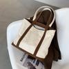 Bolsa Tote de Lona Estilo Coreano para Mujeres para Ir al Trabajo con Logo Imprimible Bolso de Hombro Gran Capacidad Estudiante Ins Bolso de Mano Estilo Japonés
