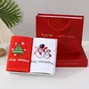 Caja de regalo de Navidad toalla al por mayor algodón puro bordado toalla de regalo navideño transfronterizo Navidad cocina toalla de mano personalización