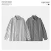 Camisa de Manga Larga a Rayas Verticales y Bloques de Color de Algodón y Lino Estilo Retro Japonés para Hombres y Mujeres Marca de Tendencia High Street Silueta Versátil Camisa Chaqueta