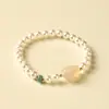 Pulsera de Perlas y Jade Natural para Mujer, Pulsera de Conejo de Jade Antienvejecimiento, Diseño de Lujo Ligero en Lote Pequeño, Regalo para Mejor Amiga, Venta al por Mayor