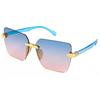 Anteojos Elegantes de Montura Cuadrada Gafas de Sol Europeas y Americanas de Moda Sin Montura con Borde Cortado Personalizadas Anti-UV para Hombre 131 Bb02 2