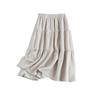 Falda de Capas Elegante y Fresca Estilo Francés, Material de Tencel Texturizado Primavera y Verano, Cintura Alta, Perla Sombra de Arena, Adelgazante