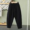 Invierno 2023 Nuevo Cálido Algodón Grueso Vintage Plumón Algodón Pantalones Ropa Exterior para Mujer Pantalones Casuales Sueltos con Cintura Suelta