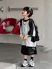 Tairu 2026 Nuevo Estilo de Verano Traje Deportivo Cortavientos de Secado Rápido Transpirable Estilo Coreano para Niños Niños, Pantalones Cortos Cómodos de Manga Corta, Moderno