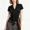Top de punto casual y cómodo para mujer, elástico, adelgazante, suave y acogedor, camiseta para mujer, ropa de mujer Shenzhen Nanyou para verano