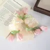 Goma para el pelo de lazo tulipán estilo coreano, un accesorio para el cabello fresco y artístico para mujeres, perfecto para crear un peinado de moño relajado y elegante