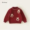 Ropa de Otoño Bangxuan para Niños Suéter para Niñas Lindo Dibujo Animado Ropa de Cuello Redondo para Bebés Suéter para Niños Pequeños Ropa de Punto para Niños
