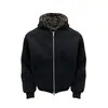Suéter con capucha de punto grueso para otoño e invierno, comercio exterior, estilo americano de calle, estampado de leopardo, diseño de bloques de color elegante
