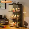 Suporte de exibição com caixa de armazenamento à prova de poeira iluminada para figuras, bonecas e colecionáveis, estojo de exibição acrílico Pop Mart