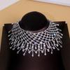 Collar creativo de moda europea y americana para mujer. Hermoso collar de diamantes de lujo para novias europeas y americanas. Collar sexy con borlas de diamantes exageradas.