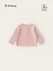 Ropa para niños Bangxuan nueva colección de otoño color liso cuello redondo camiseta interior base para bebé algodón suave top de manga larga para bebé