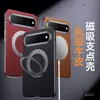 Adecuado para fundas de teléfono Huawei Pura X View, con soporte giratorio y fijación magnética; Funda Pura X View anticaída, color sólido, de cuero genuino