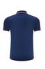 Camisa polo de negocios para grupo, estampado bordado, imitación seda de morera, con cuentas, manga corta azul, cuello de solapa