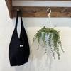 Moda Ins Corea del Sur Chaleco Huevo Bolso de Mano Tejido Nuevo Nicho Simple Color Sólido Bolso de Hombro de Lana Transfronterizo